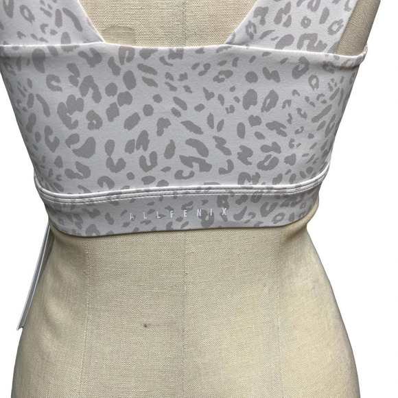 Allfenix Sports Bra Activewear Cheetah Leopard Animal Print White Gray Size XS - Picture 8 of 12